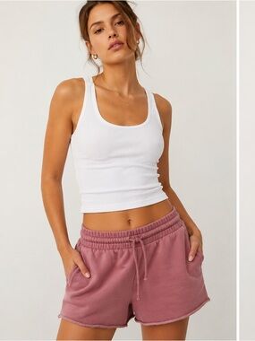 TNA Aritzia Cozy Fleece Boyfriend Shorts Lounge Sweat Shorts Casual Athleisure